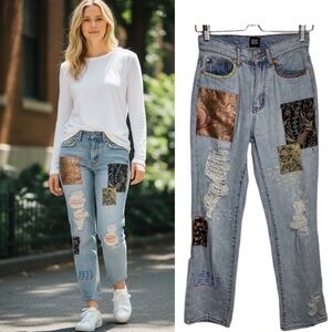 BDG Printed Patchwork Jeans